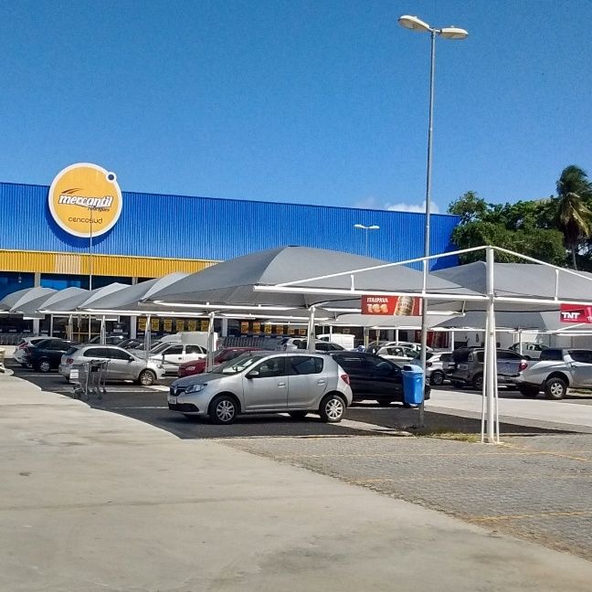 Coberturas para estacionamento Hiper Mercantil Rodrigues (cencosud)